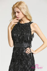 Black Sleeveless A-Line Evening Gown - FashionByTeresa